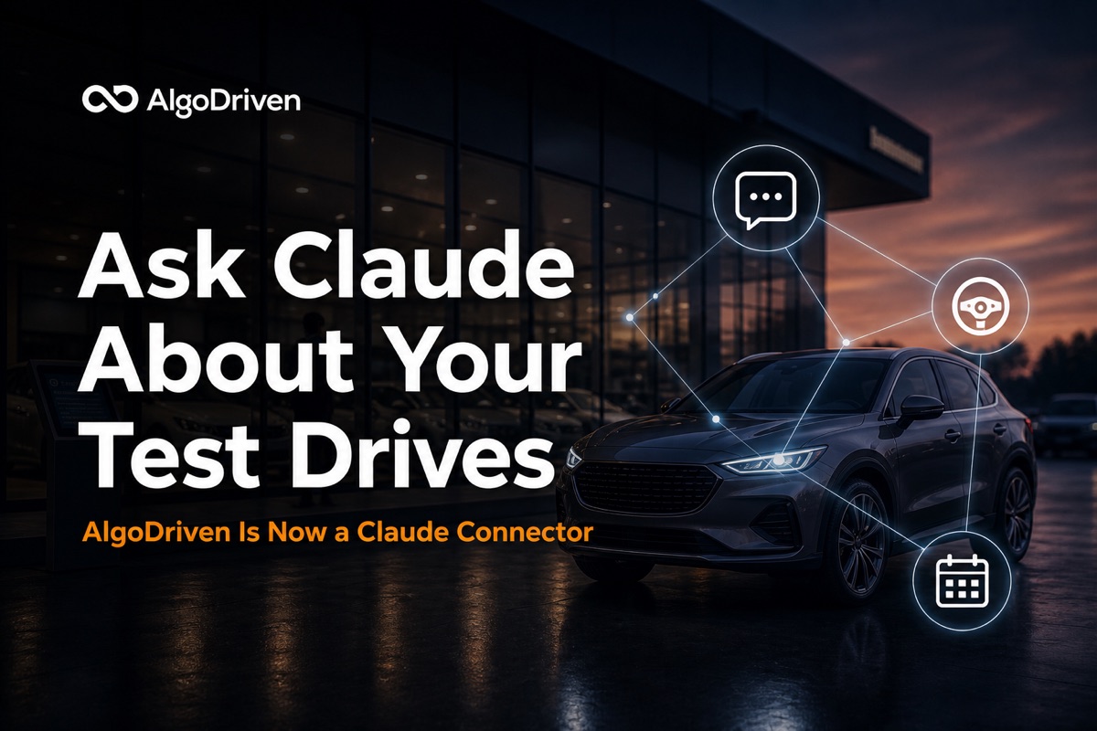 Ask Claude About Your Test Drives: AlgoDriven Is Now a Claude Connector — cover image